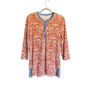 JMcLaughlin womens tunic top coverup size large resort cruise swim beach coastal